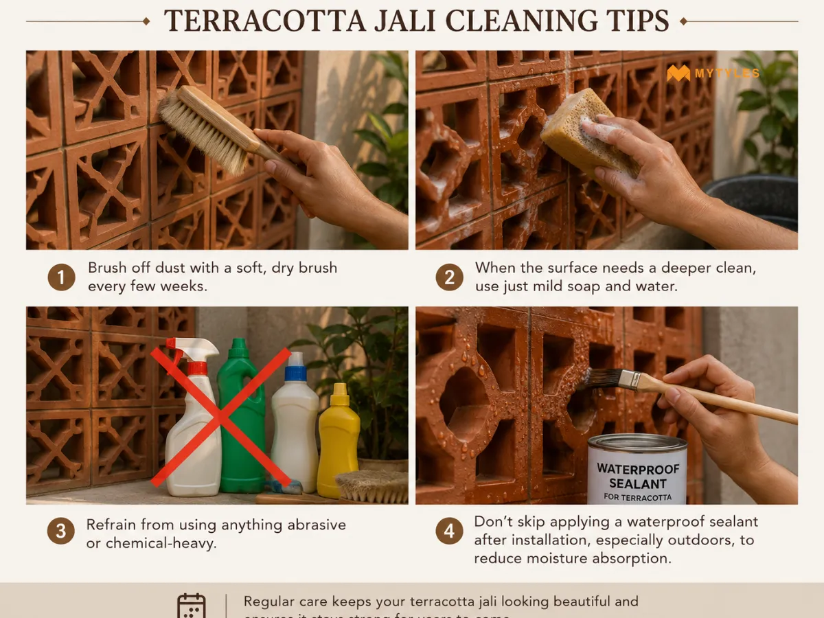 Terracotta Clay Jaali Maintenance